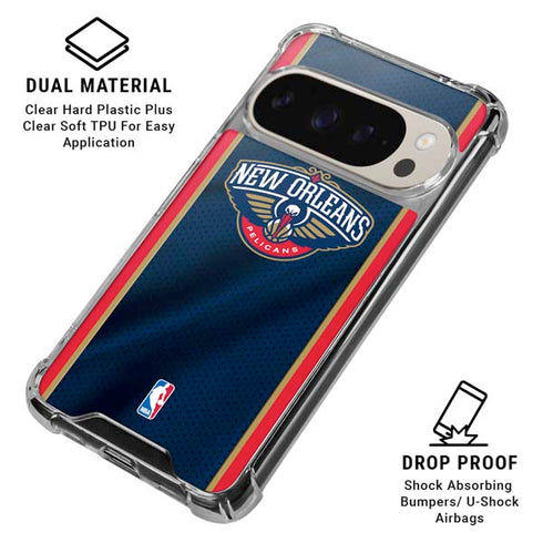 NBA New Orleans Pelicans Jersey Pixel 9/9 Pro Clear Case